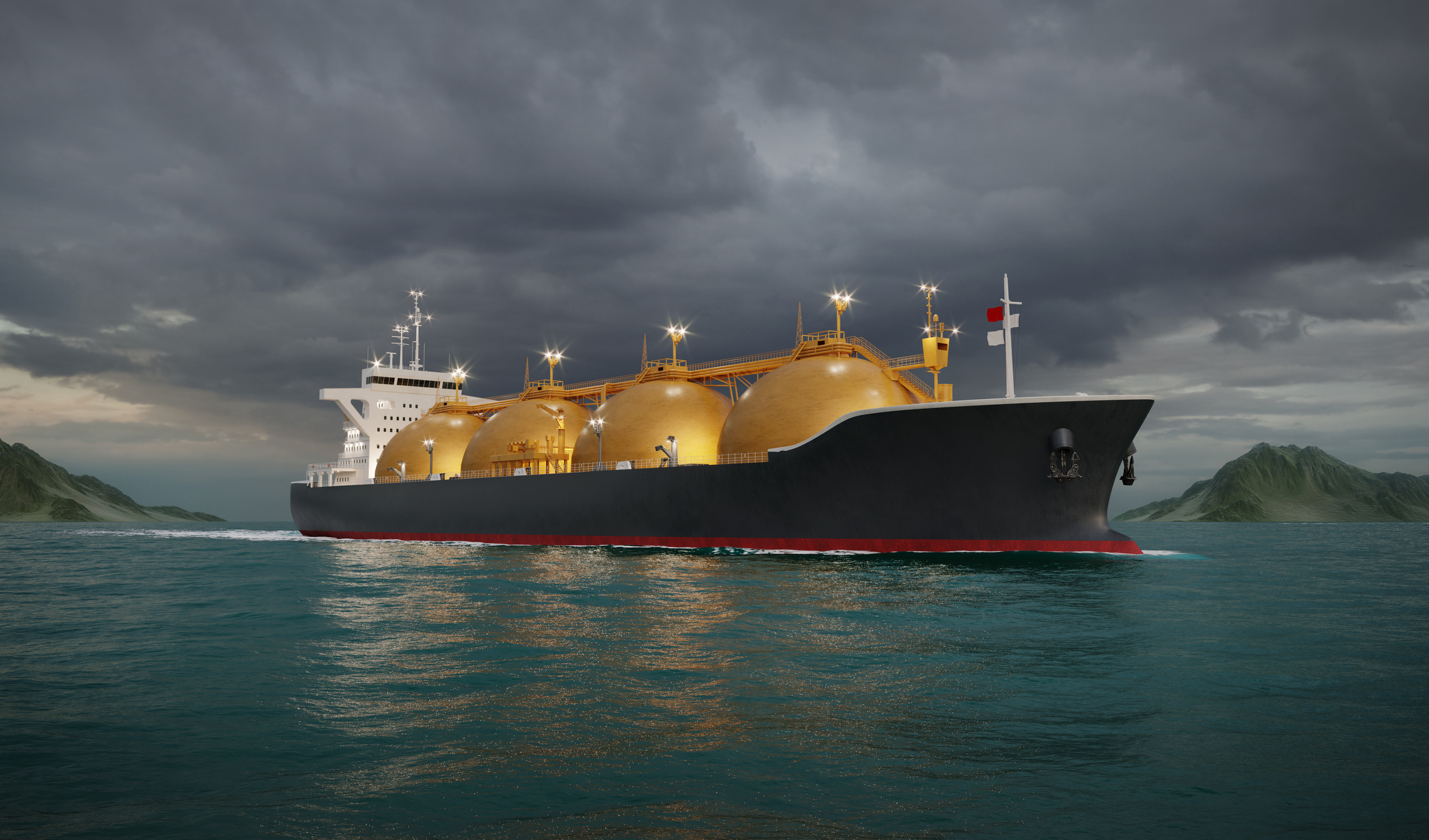 LNG engine with dual-fuel engines