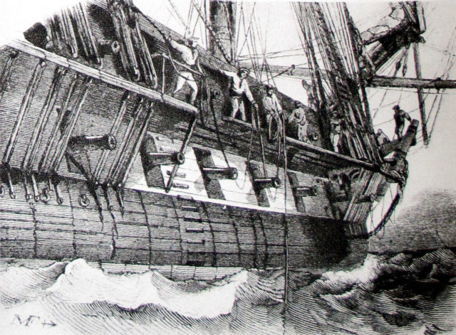 Sailors measured depth using wire dragging methods 